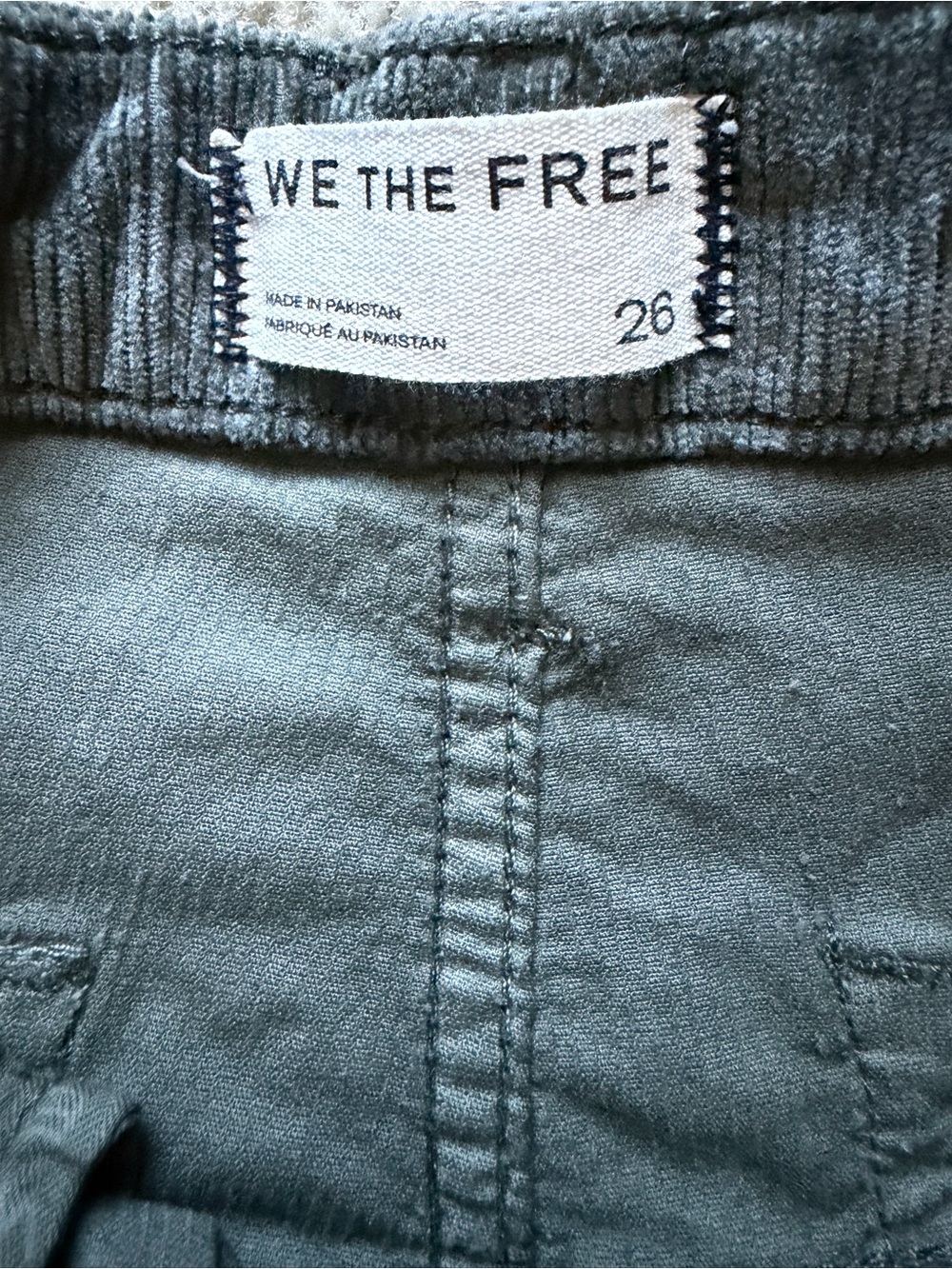 Free People We The Free Deep Trance Corduroy Boyfriend Pant 26 Keepsake Clover - Picture 11 of 16